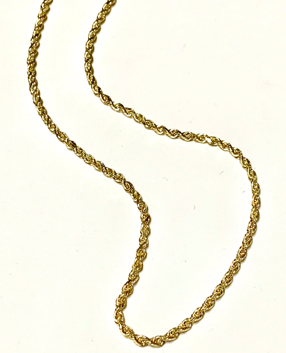 14K Yellow Gold Diamond Cut Rope Chain