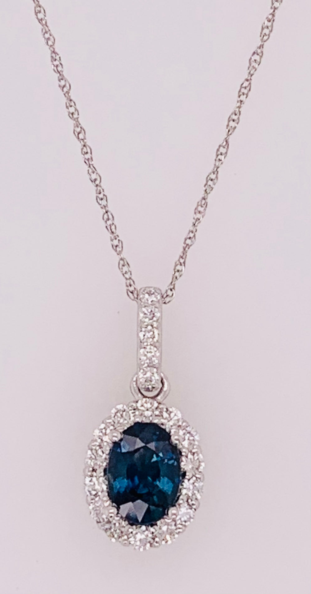 14K Sapphire and Diamond Pendant