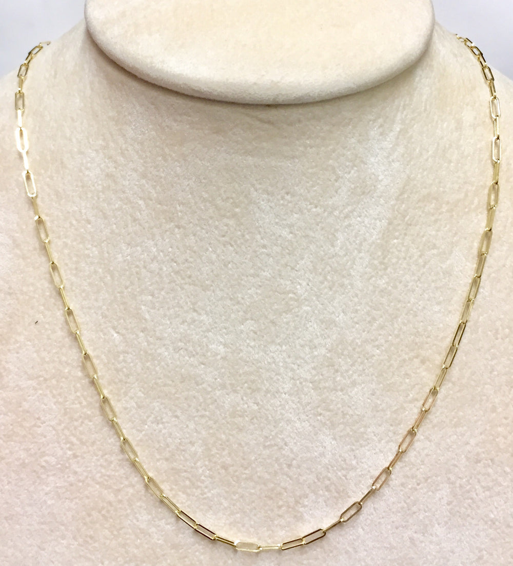 14k Yellow Gold Paperclip Chain