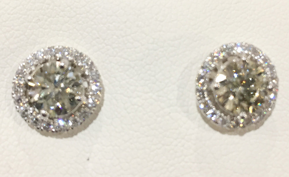 18K White Gold Diamond Earring Jackets