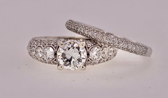 14K 1.95 Carat TW Diamond Engagement Ring Set