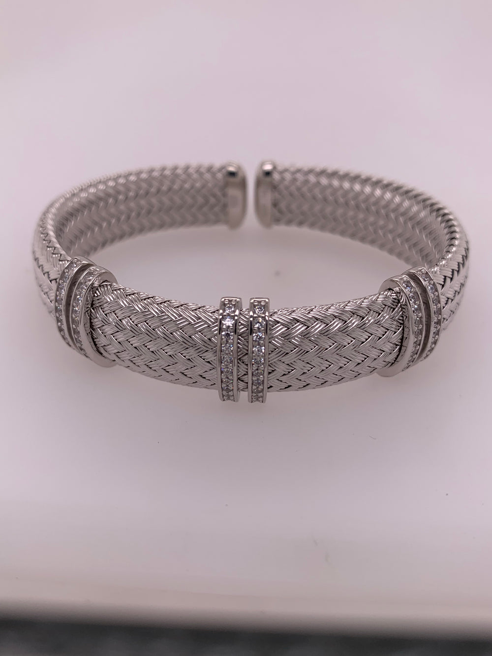 Sterling Silver and CZ Cuff Bracelet