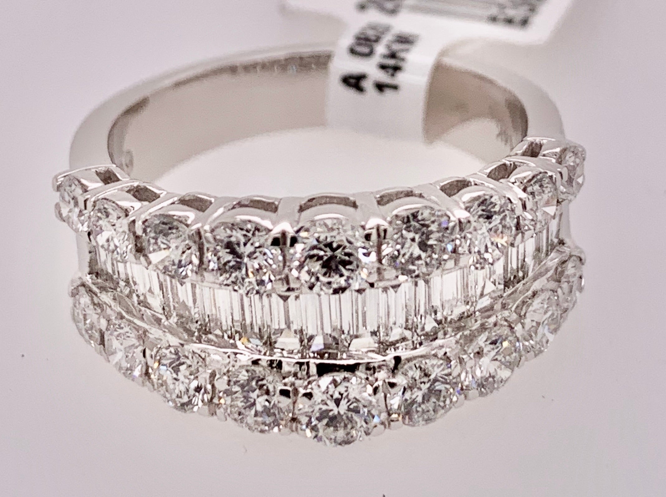 14K White Gold 2.13 Carat Diamond Band