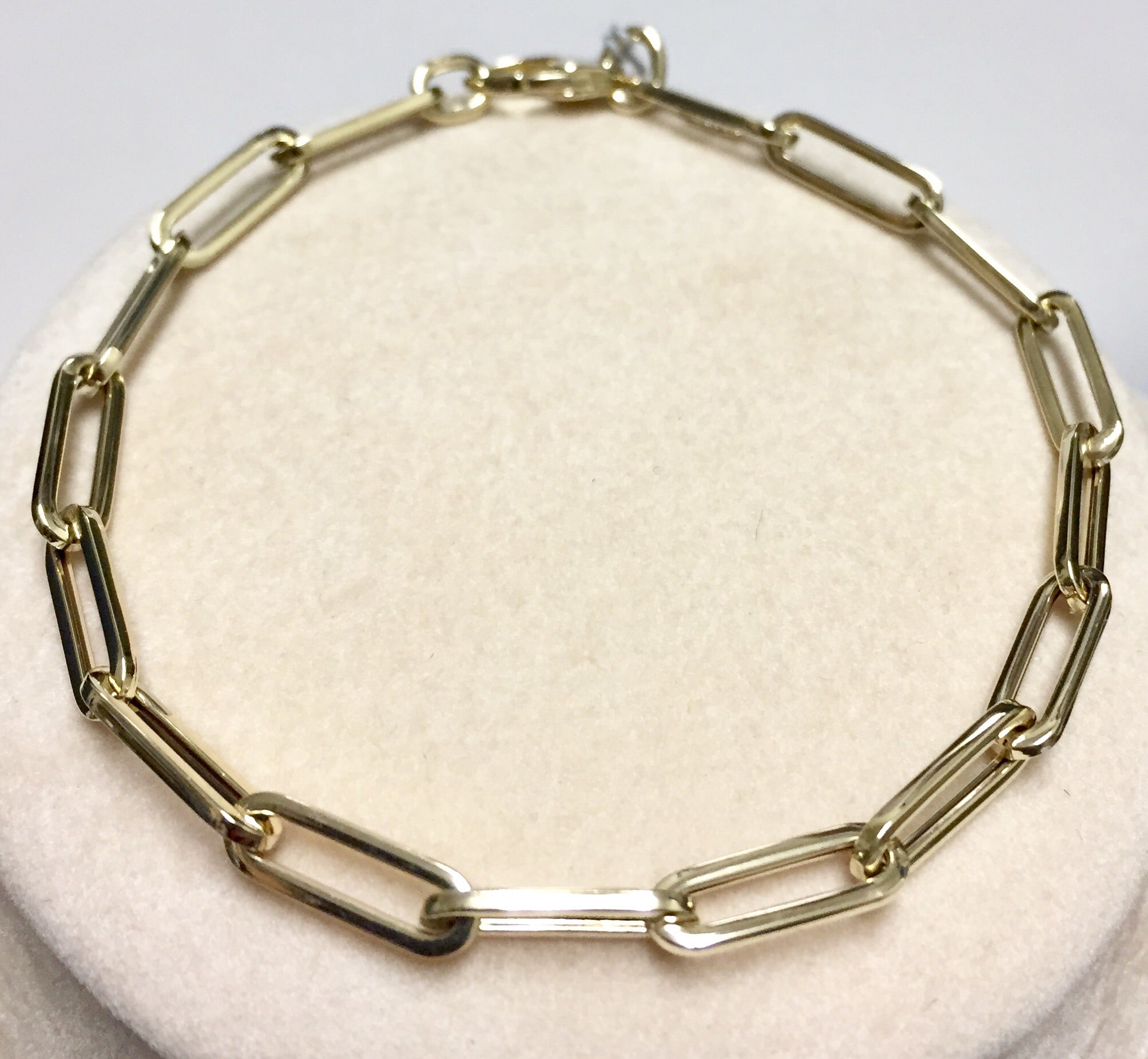 14k Yellow Gold Paperclip Bracelet