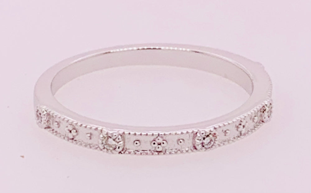 14K White Gold Diamond Band