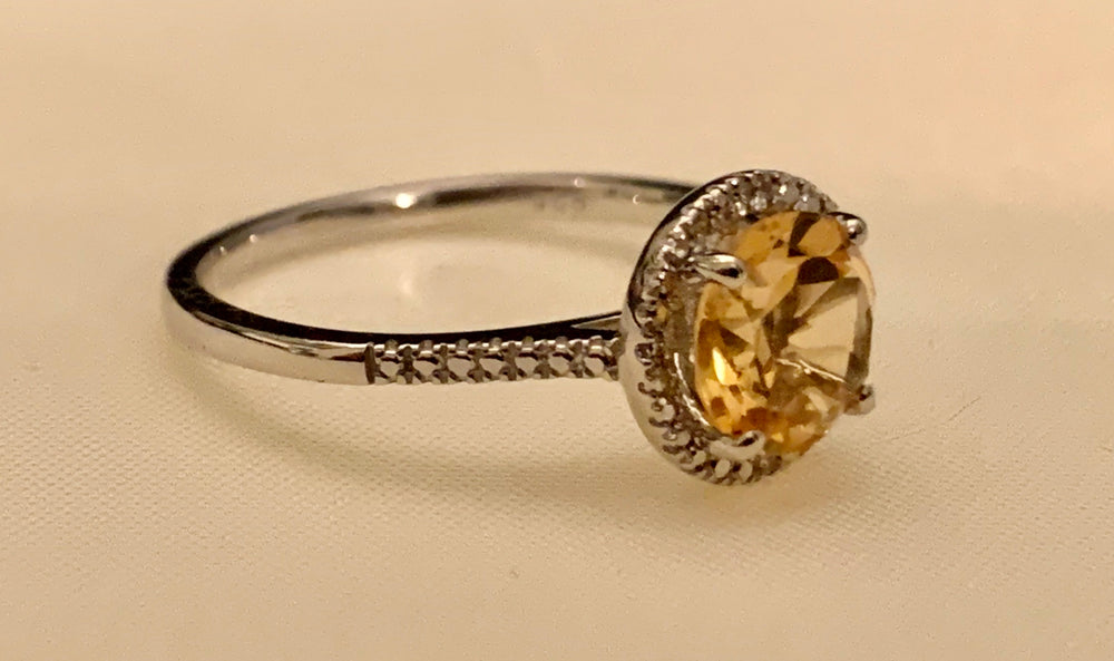 STERLING CITRINE RING