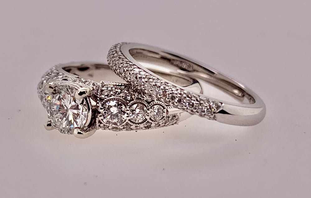 14K 1.95 Carat TW Diamond Engagement Ring Set