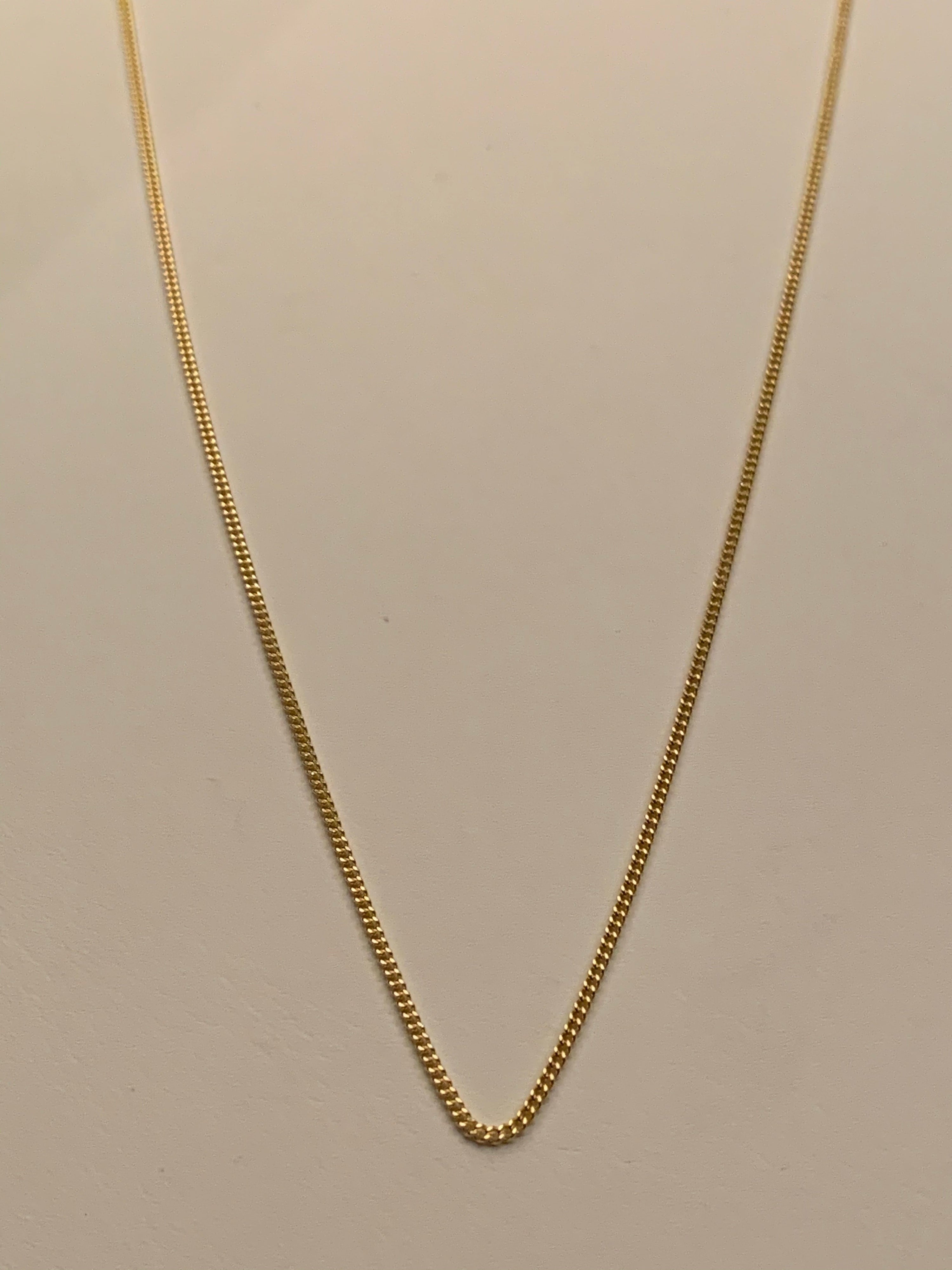 14K Gold Curb Pendant Chain 24"