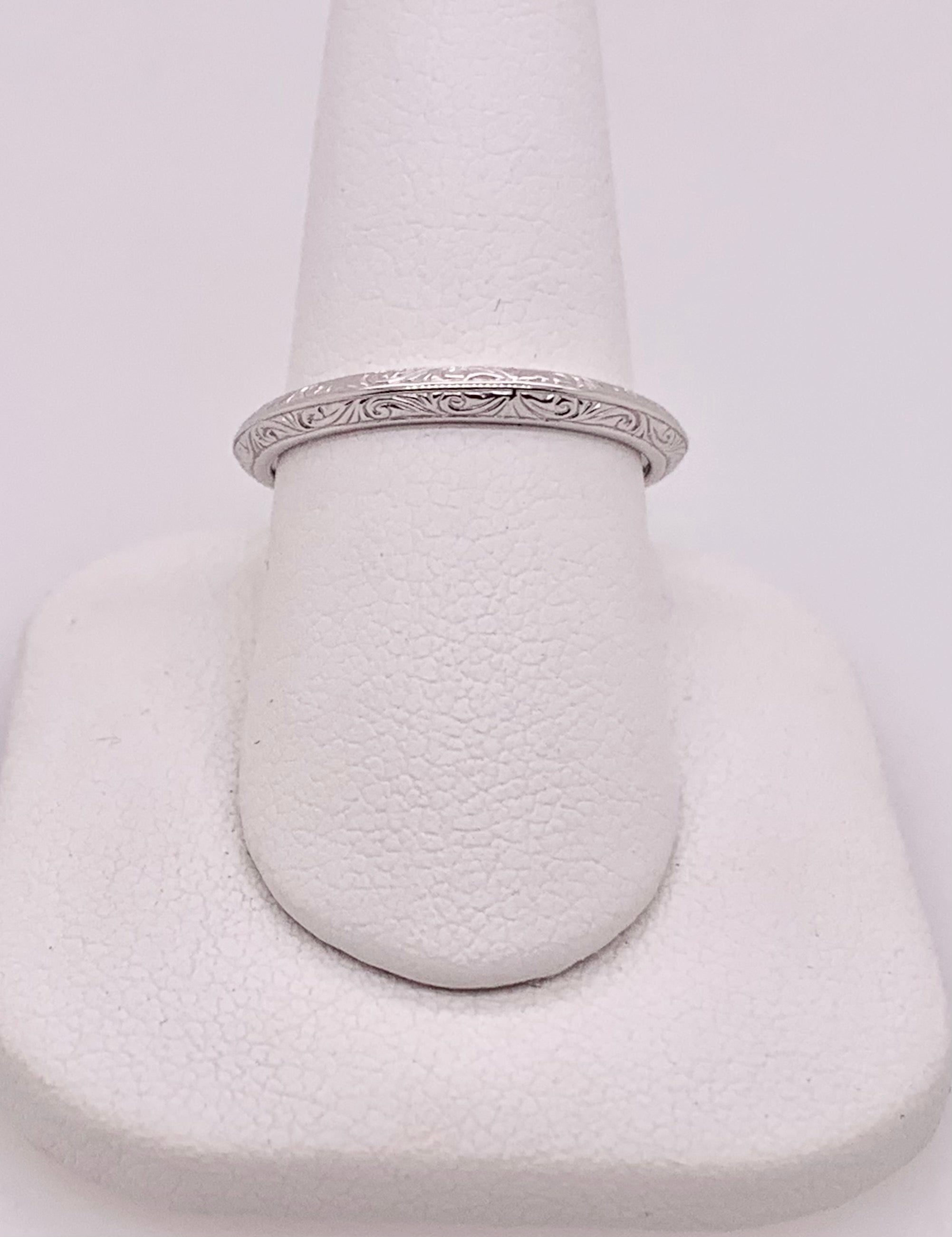 14K White Gold Band