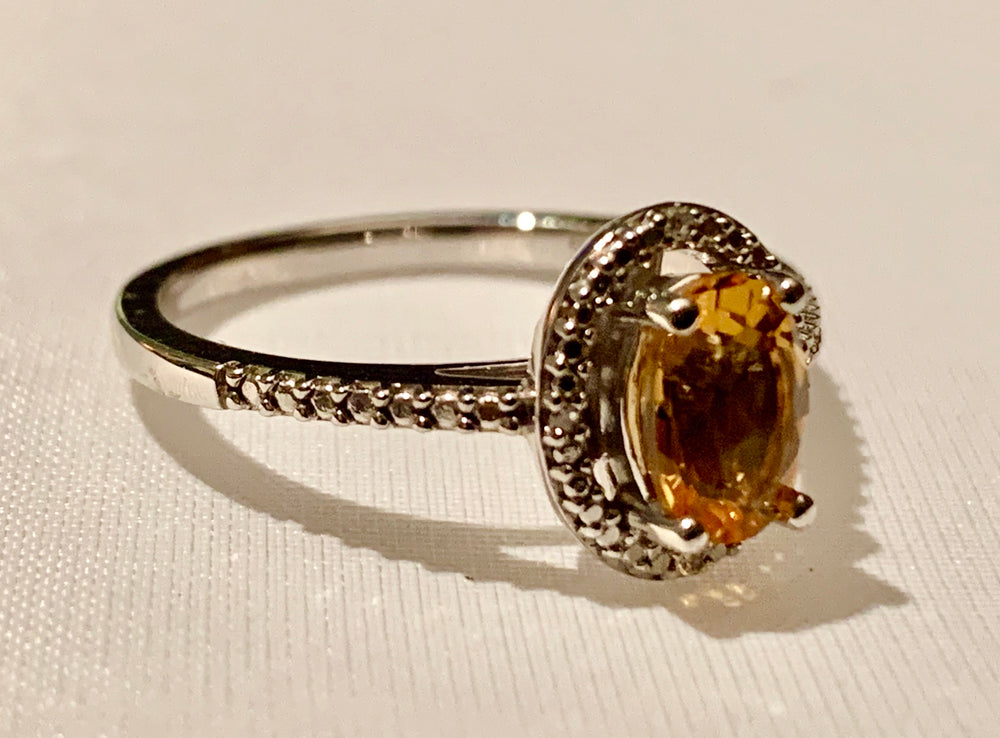 STERLING SILVER CITRINE RING