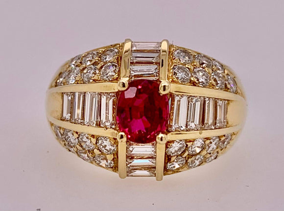 Ruby and Diamond Ring 18K