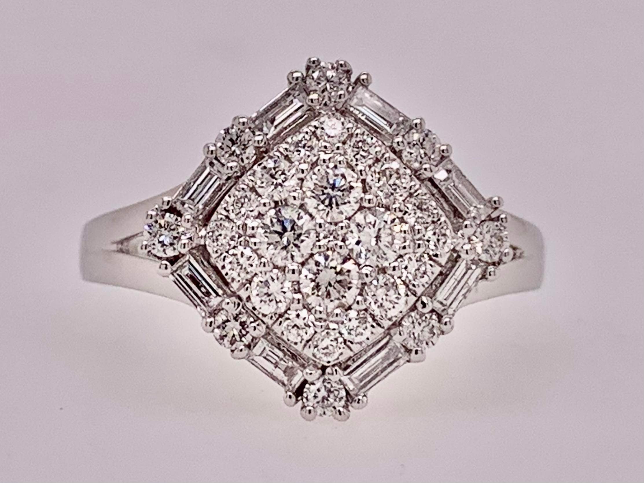 Baguette and Round Diamond Ring