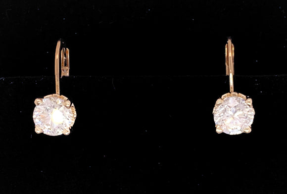 2 Carat TW LAB Diamond Lever Back Earrings