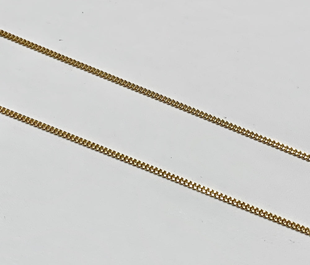 14K Yellow Gold Curb Pendant Chain 20"