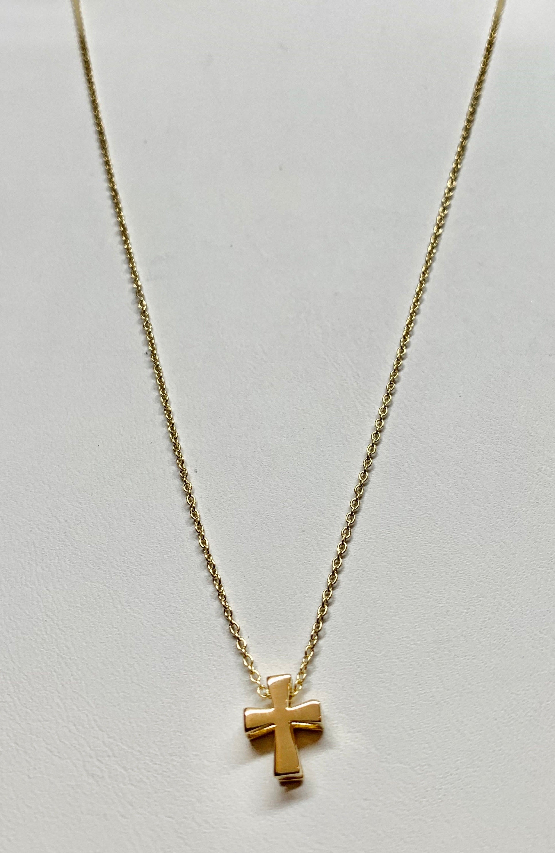 14K Yellow Gold Cross Necklace