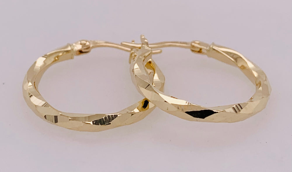 14K Gold Hoop Earrings.