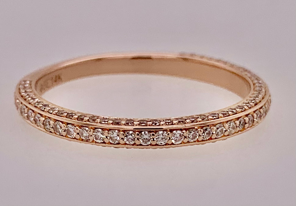 14K Rose Gold Diamond Band