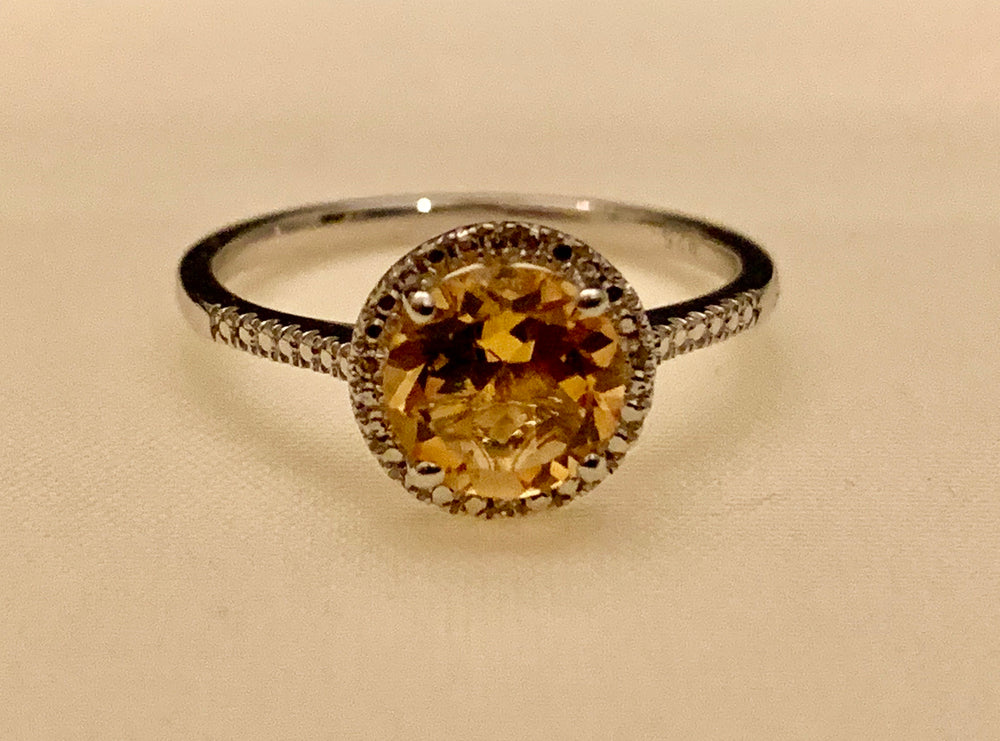 STERLING CITRINE RING