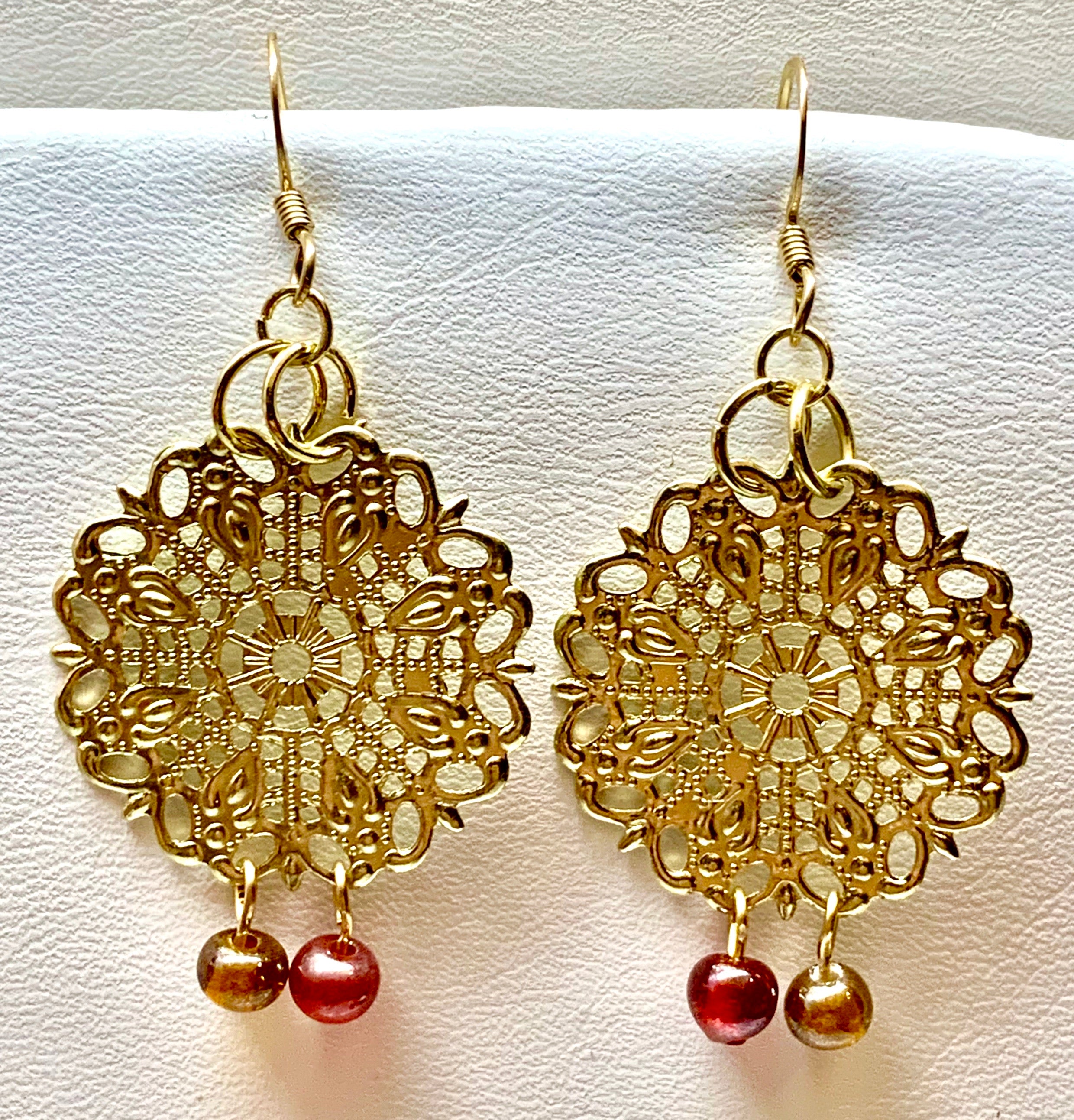 Fashion Filigree Bead Earring