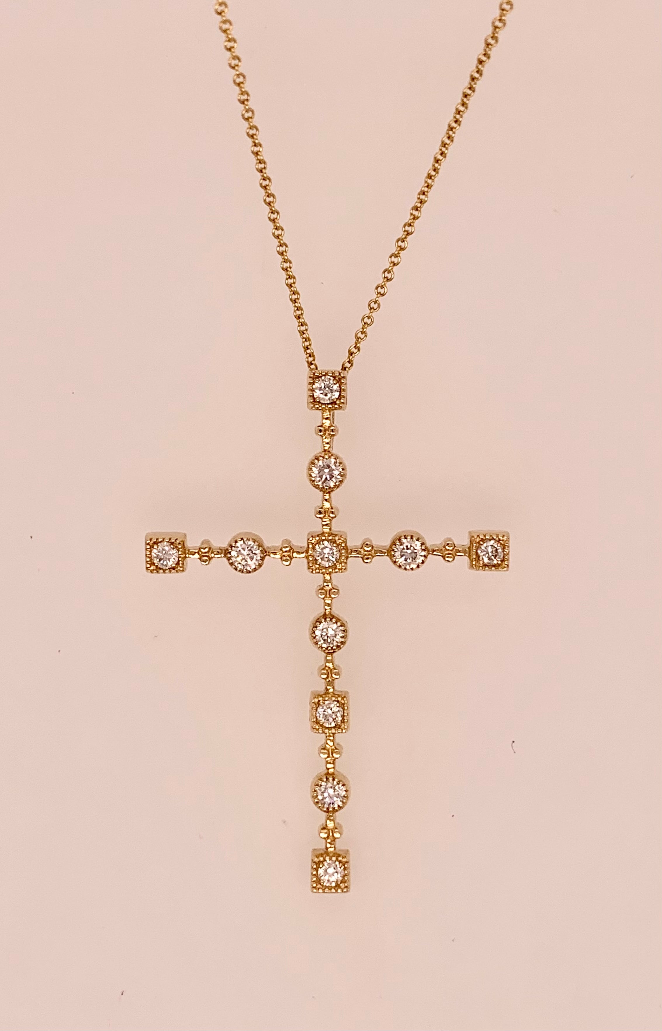 14K Diamond Cross Pendant