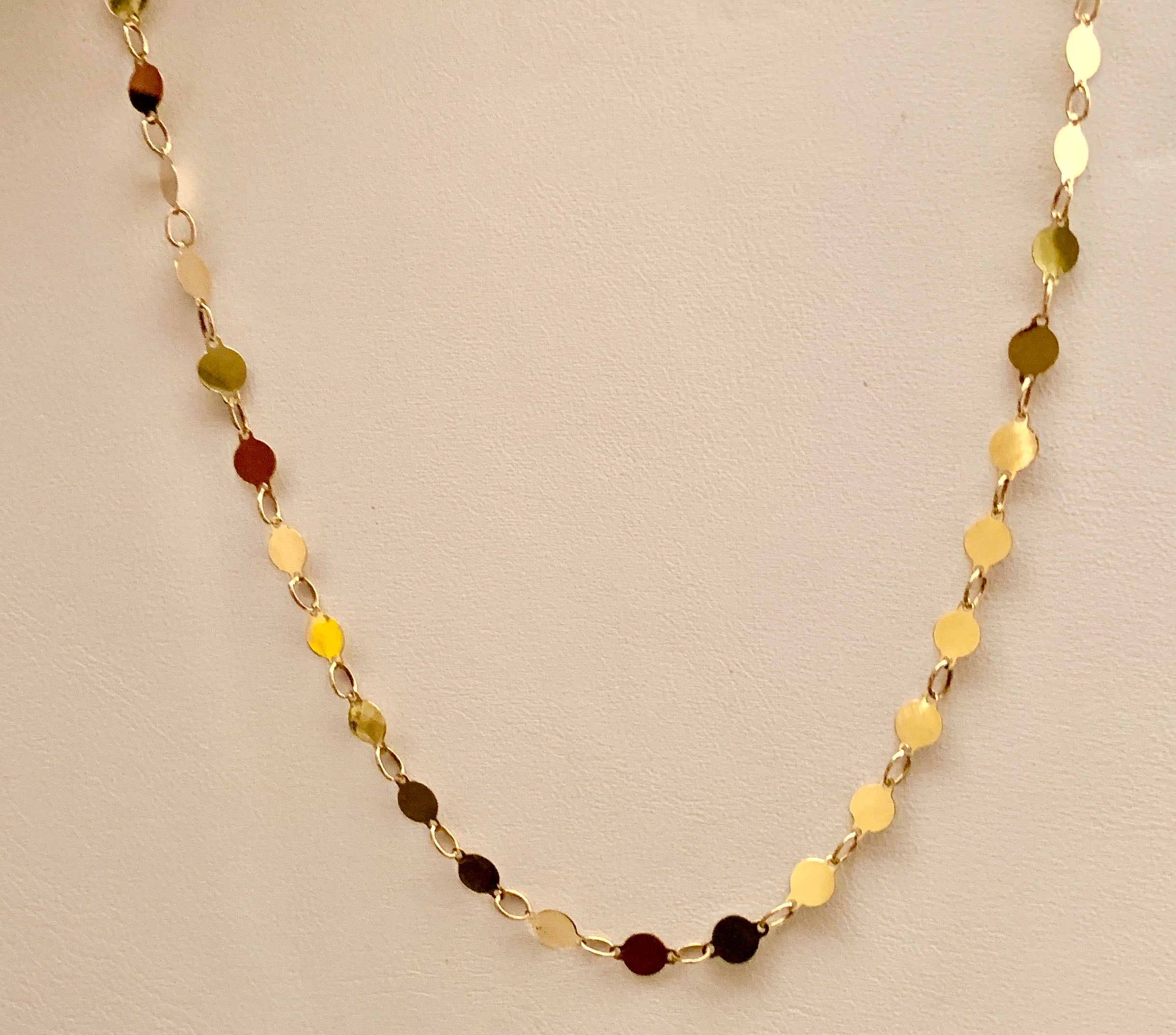 14K Disc Necklace