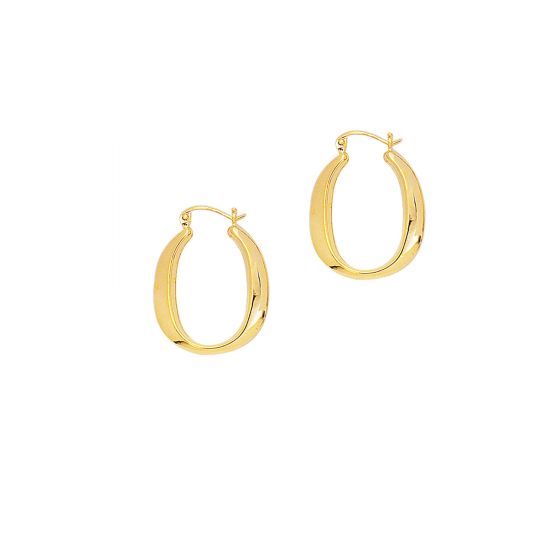 14K Oval Hoop Earring