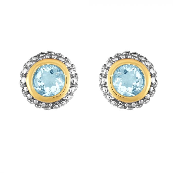 Phillip Gavriel Sterling/18K Aquamarine Earrings