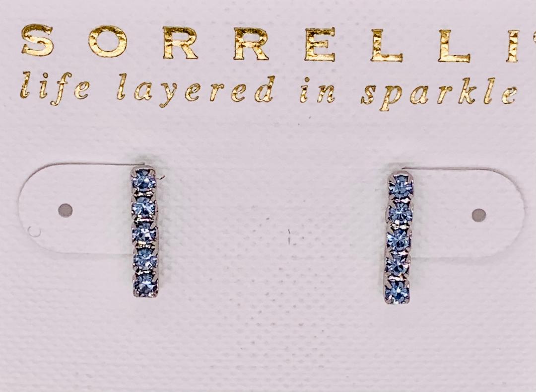 Rhinestone Bar Stud Earrings